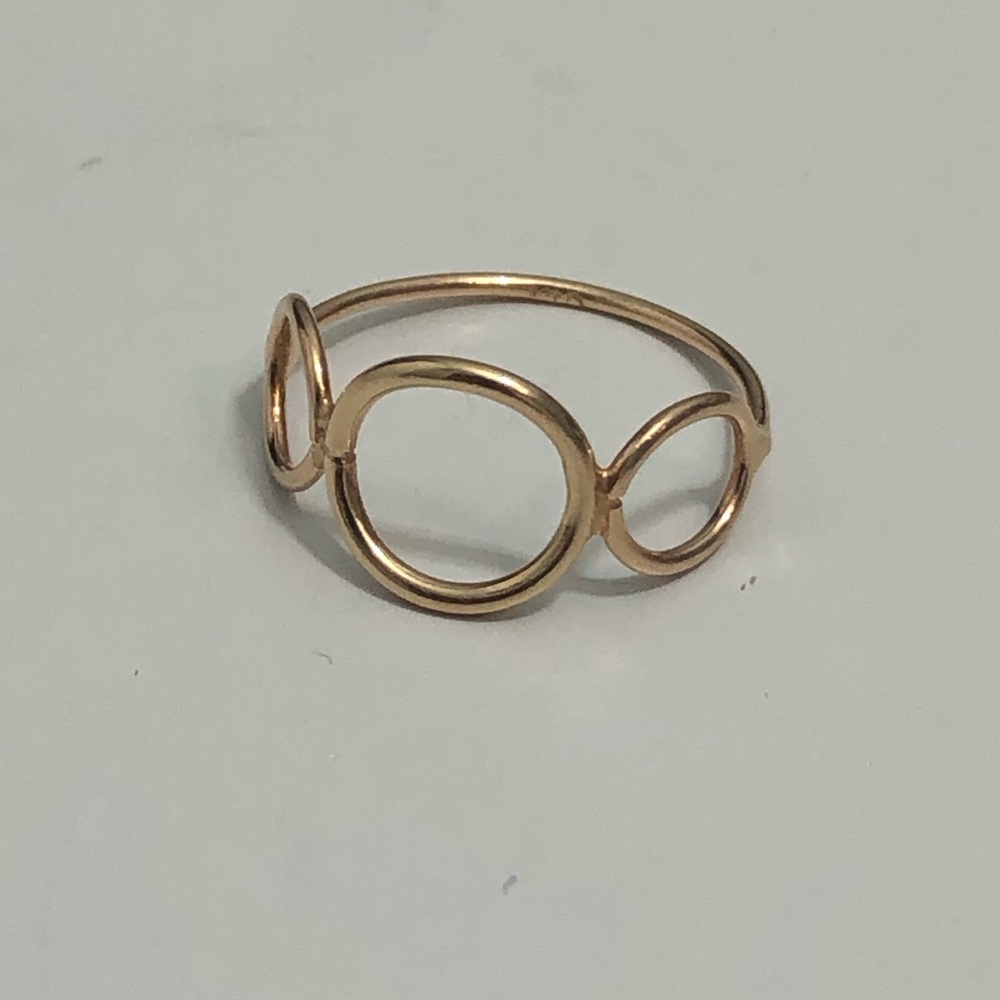14K Solid Yellow Gold Band Circles Size 4 /0.69g